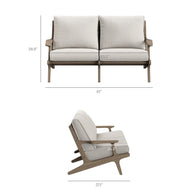 4-Piece Outdoor Teak Patio Conversation Set – Weathered Gray