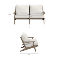 4-Piece Outdoor Teak Patio Conversation Set – Weathered Gray