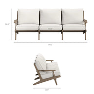 4-Piece Outdoor Teak Patio Conversation Set – Weathered Gray