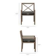 7-Piece Outdoor Weathered Gray Teak Wood Dining Set