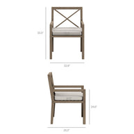 7-Piece Outdoor Weathered Gray Teak Wood Dining Set