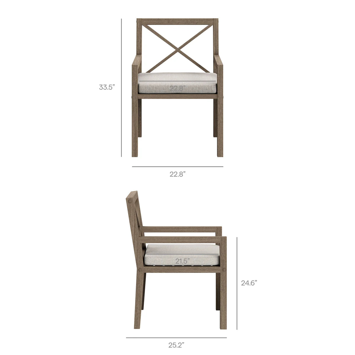 7-Piece Outdoor Weathered Gray Teak Wood Dining Set