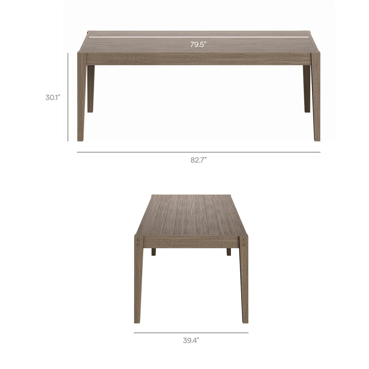 7-Piece Outdoor Weathered Gray Teak Wood Dining Set