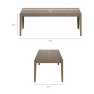 7-Piece Outdoor Weathered Gray Teak Wood Dining Set