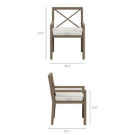 7-Piece Outdoor Weathered Gray Teak Wood Dining Set