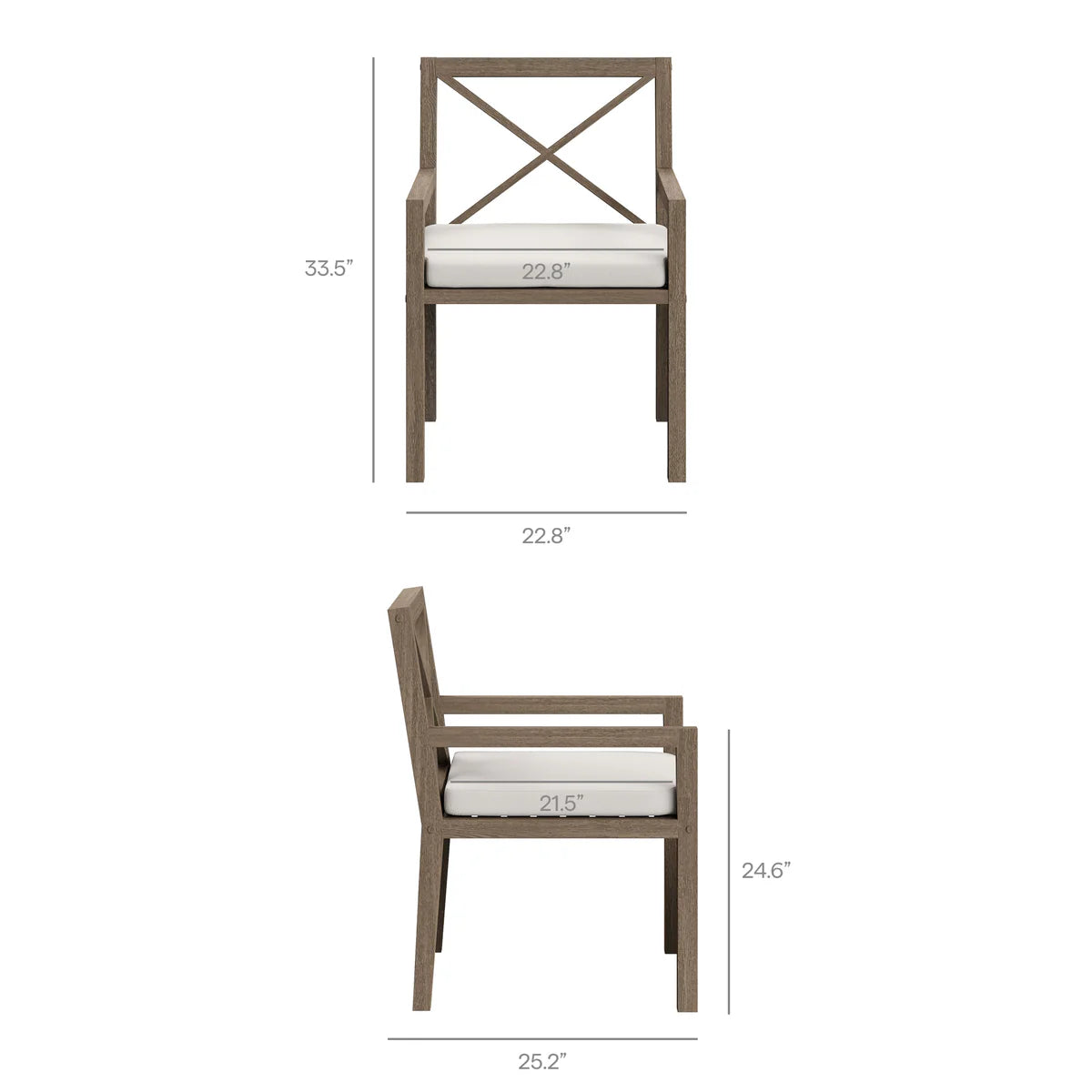 7-Piece Outdoor Weathered Gray Teak Wood Dining Set