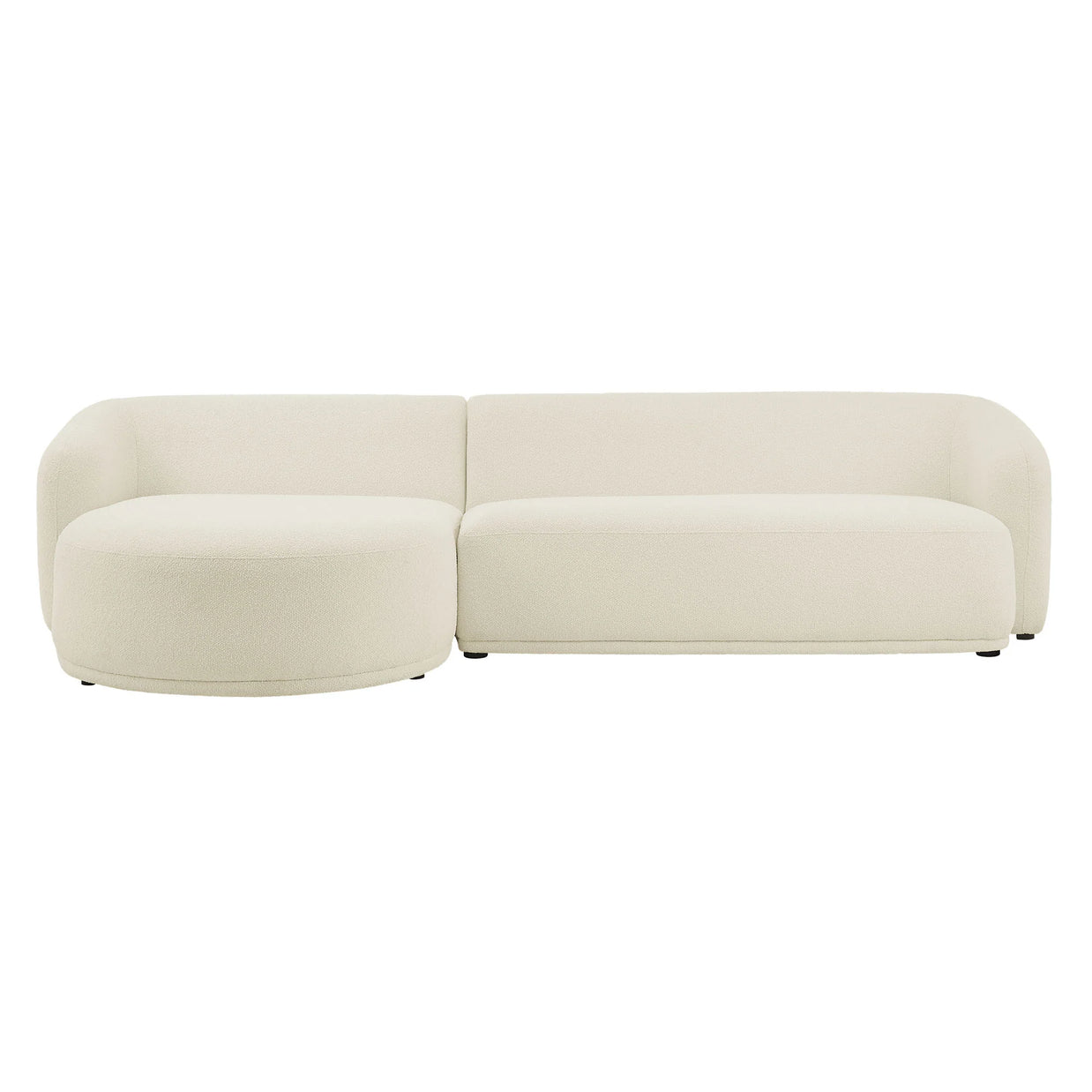 2PC Cream Bouclé Sectional