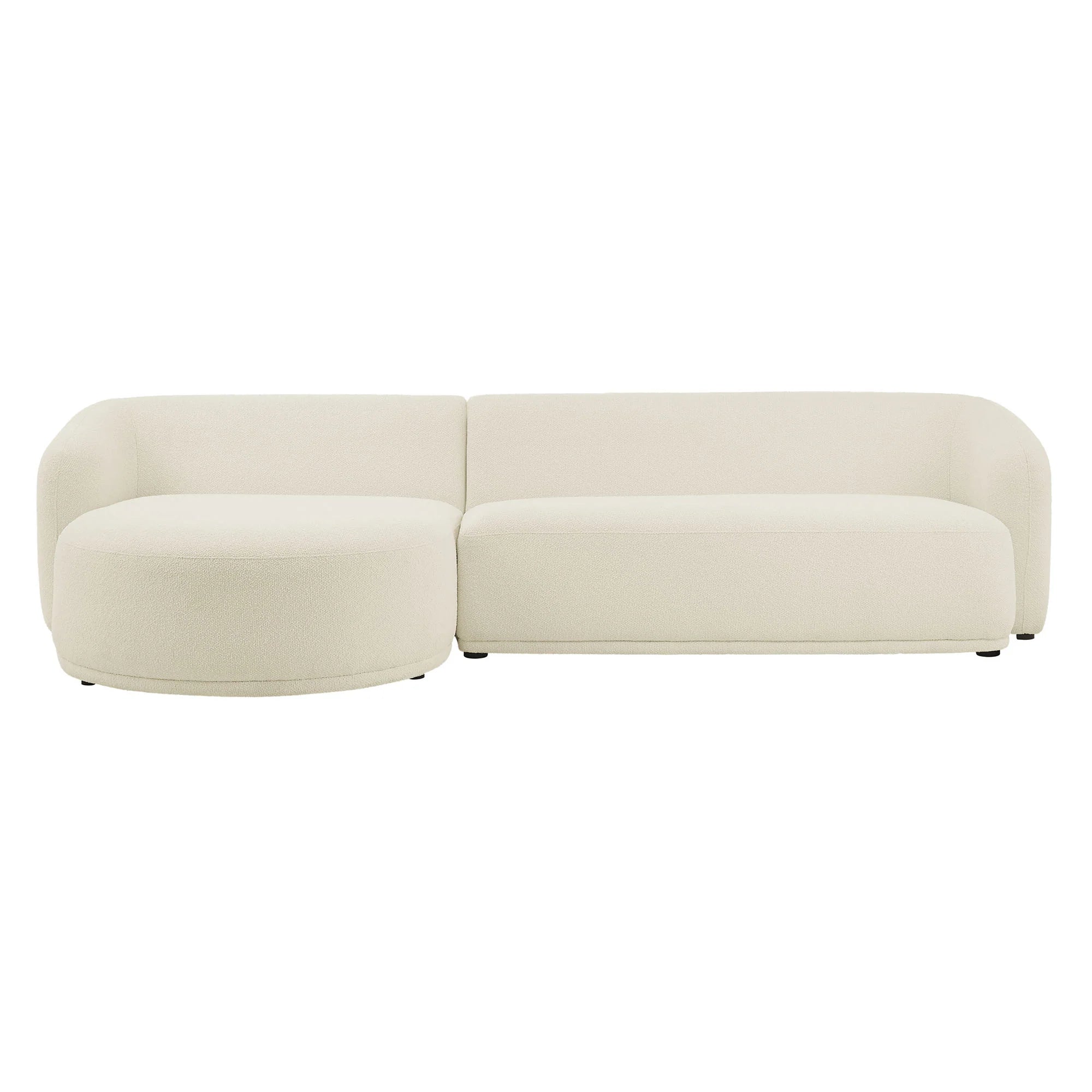 2PC Cream Bouclé Sectional