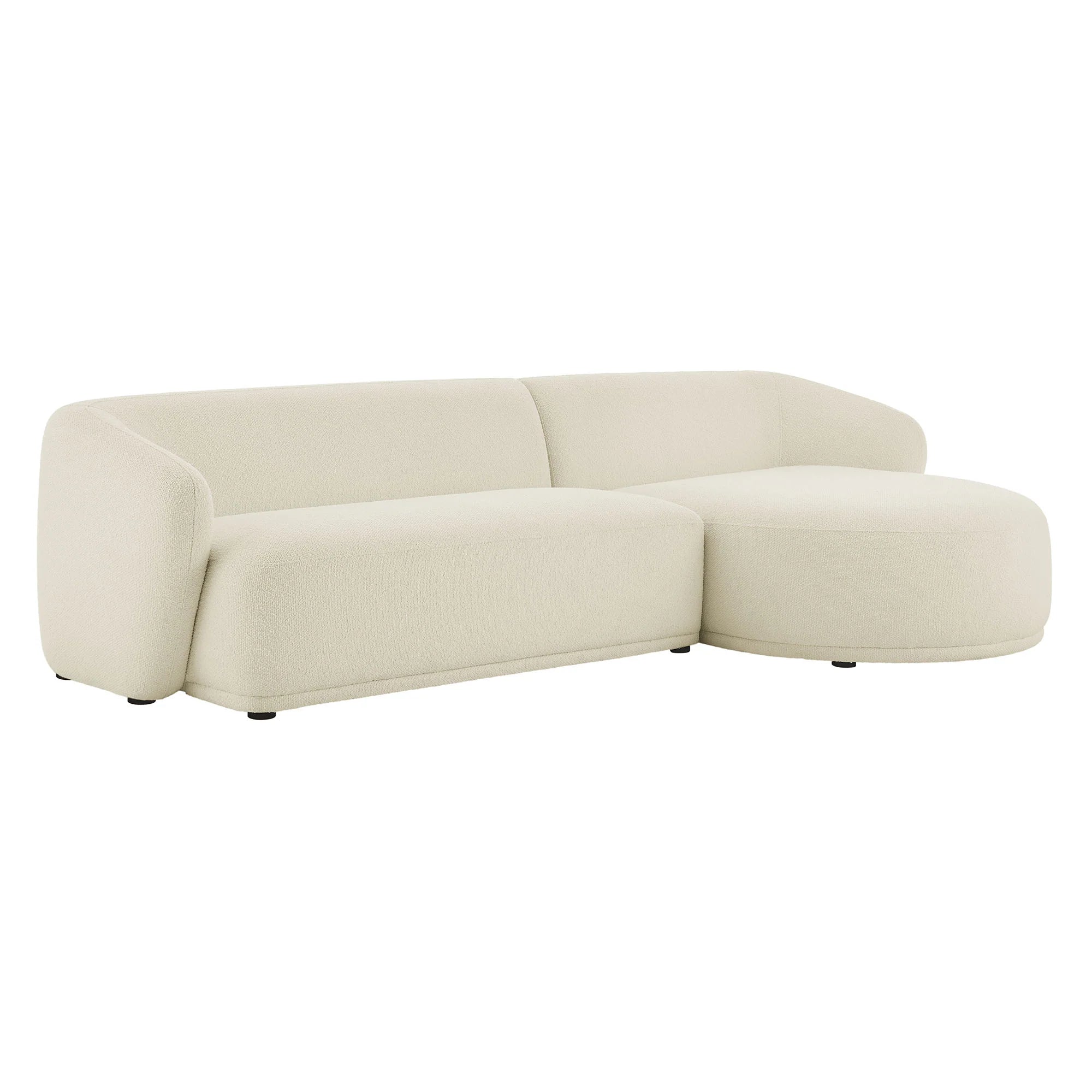 2PC Cream Bouclé Sectional