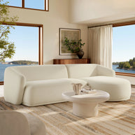 2PC Cream Bouclé Sectional