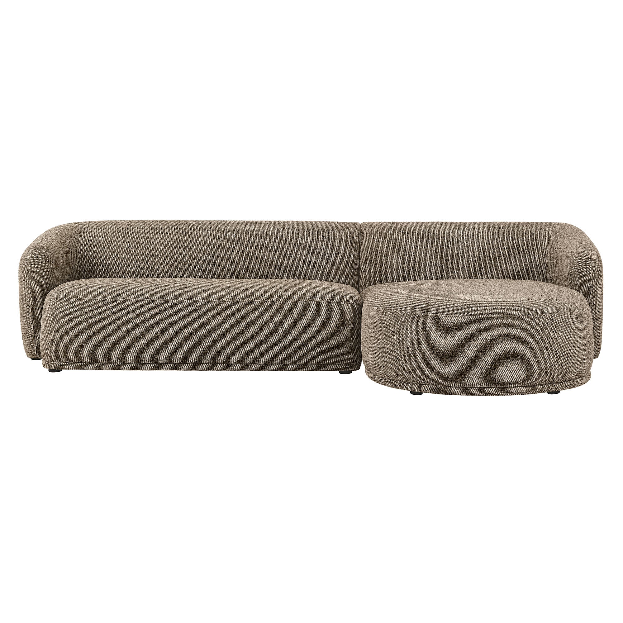 2-Piece Right-Facing Bouclé Modular Sofa with Chaise