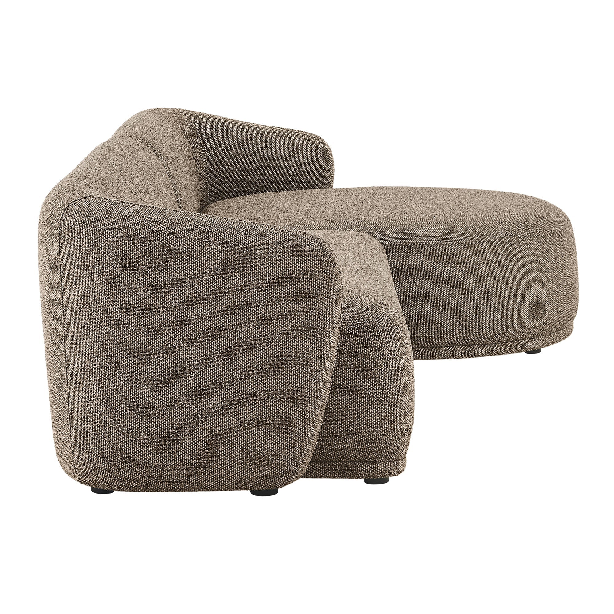2-Piece Right-Facing Bouclé Modular Sofa with Chaise