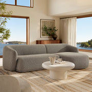 2-Piece Right-Facing Bouclé Modular Sofa with Chaise