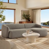 2-Piece Right-Facing Bouclé Modular Sofa with Chaise