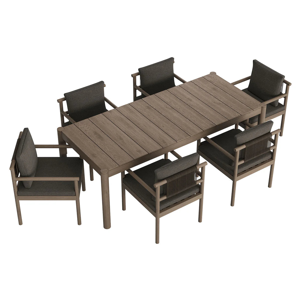 7-Piece Outdoor Teak Dining Set with 89
