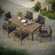 7-Piece Outdoor Teak Dining Set with 89