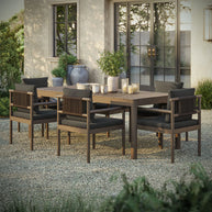 7-Piece Outdoor Teak Dining Set with 89