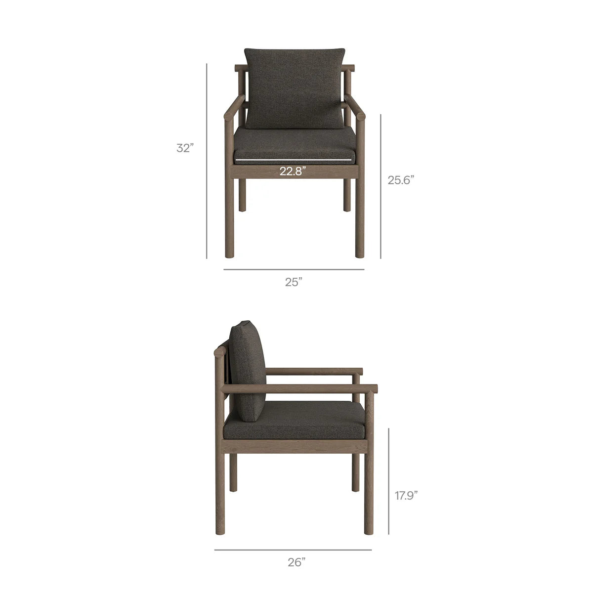 7-Piece Outdoor Teak Dining Set with 89