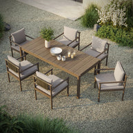 7-Piece Outdoor Teak Dining Set with 89