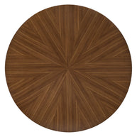 Round Sunburst Walnut Dining Table