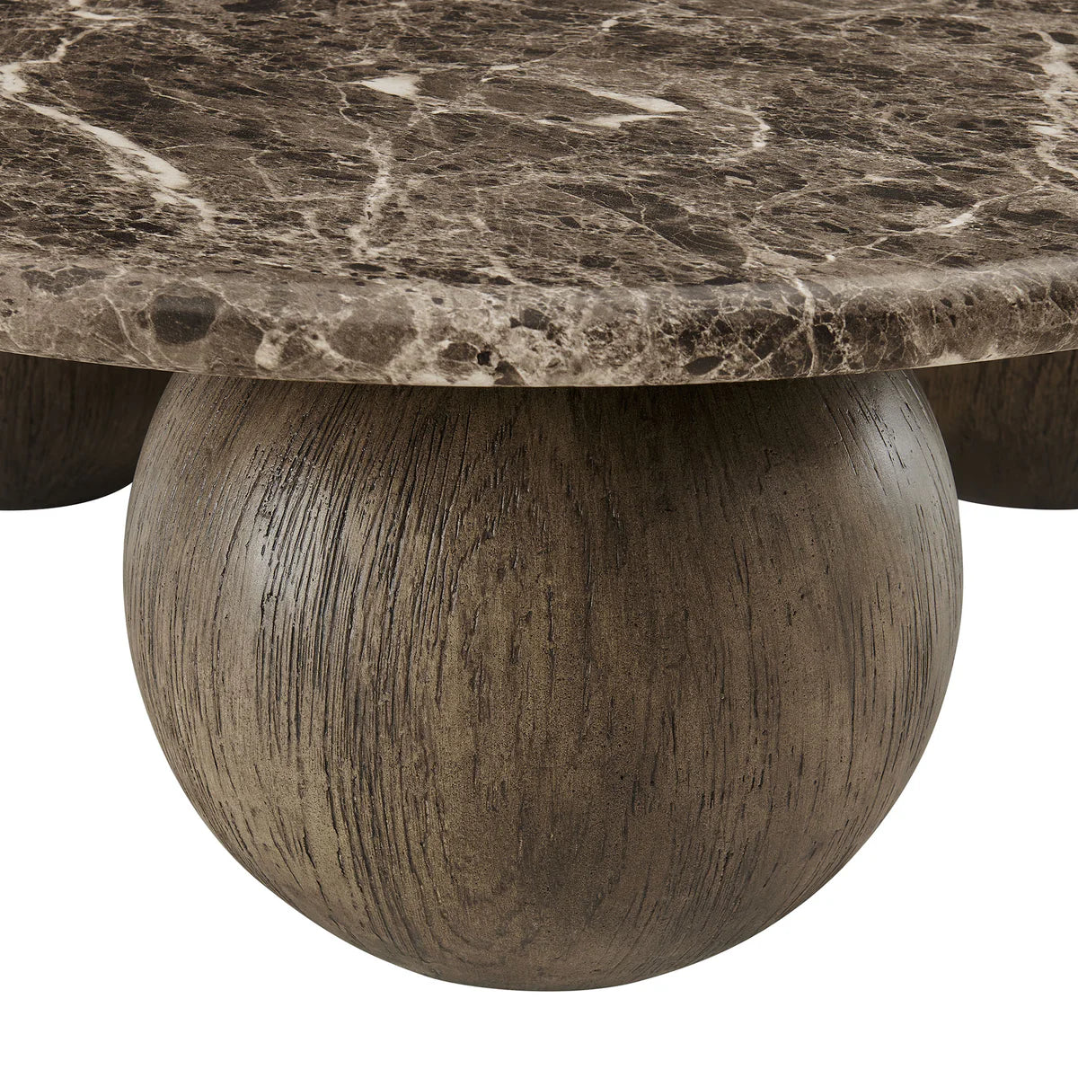 Indoor / Outdoor Round Faux Emperador Marble Coffee Table