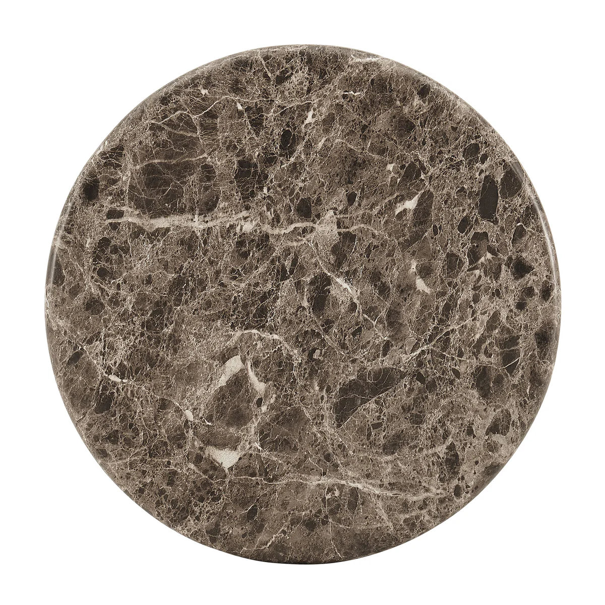 Indoor / Outdoor Round Faux Emperador Marble End Table