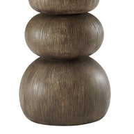 Indoor / Outdoor Round Faux Emperador Marble End Table