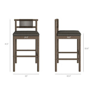 3-Piece Outdoor Teak Wood Bar Set