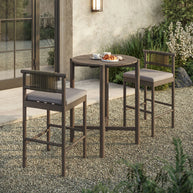 3-Piece Outdoor Teak Wood Bar Set