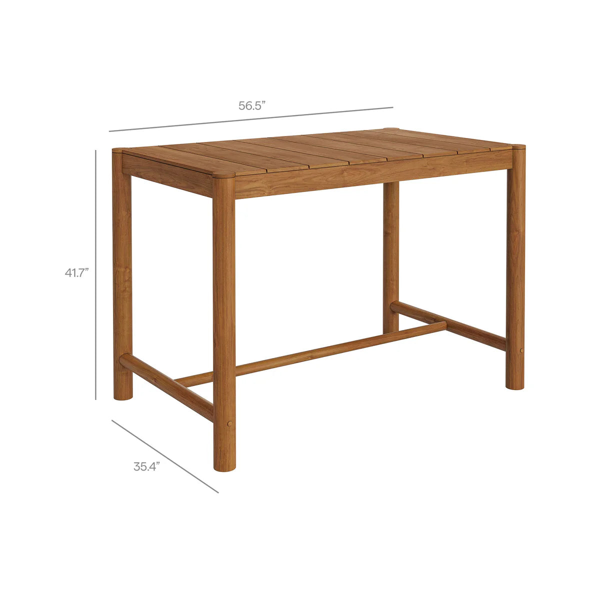 5-Piece Outdoor Teak Wood Bar Dining Set