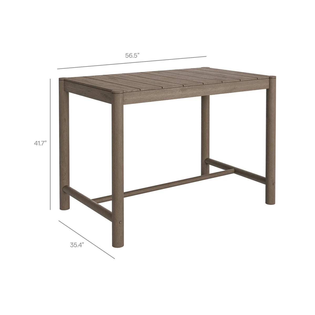 5-Piece Outdoor Teak Wood Bar Dining Set