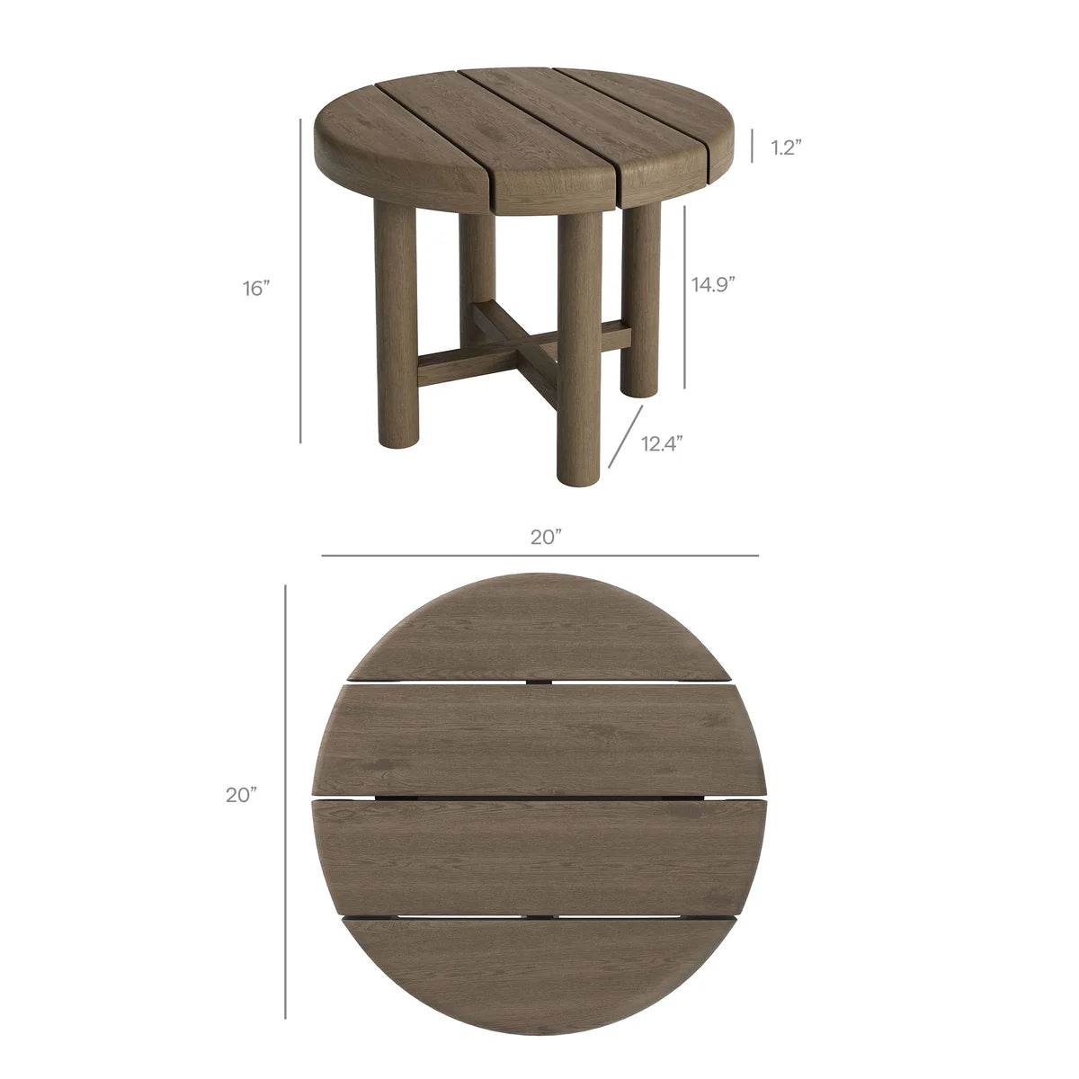 3-Piece Outdoor Teak Wood Armchair Conversation Set