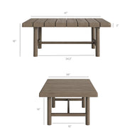 4-Piece Outdoor Teak Wood Patio Conversation Set