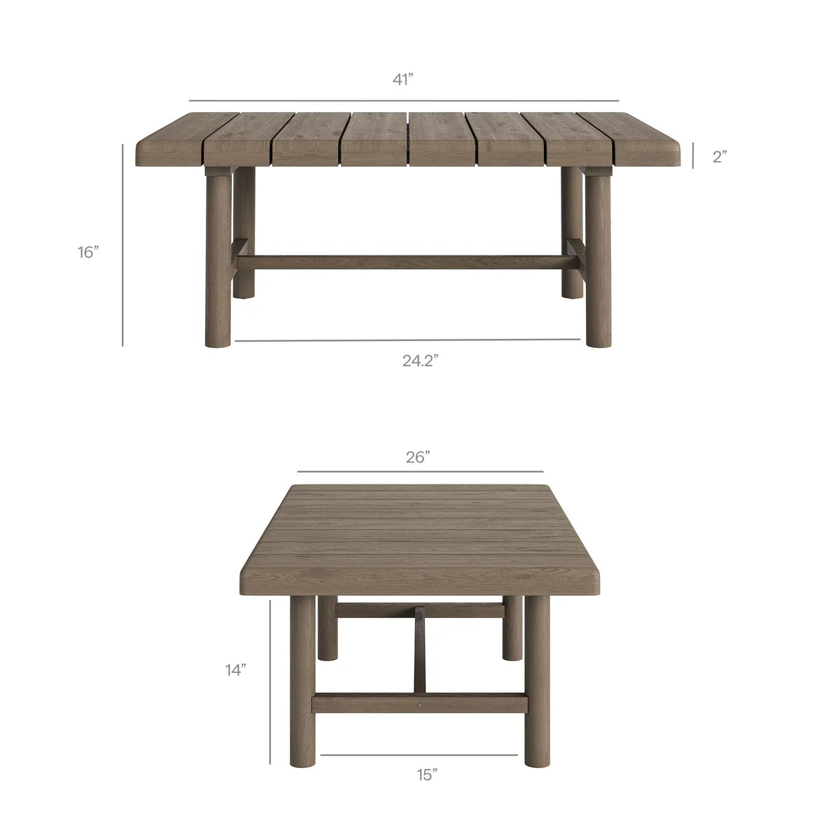 4-Piece Outdoor Teak Wood Patio Conversation Set
