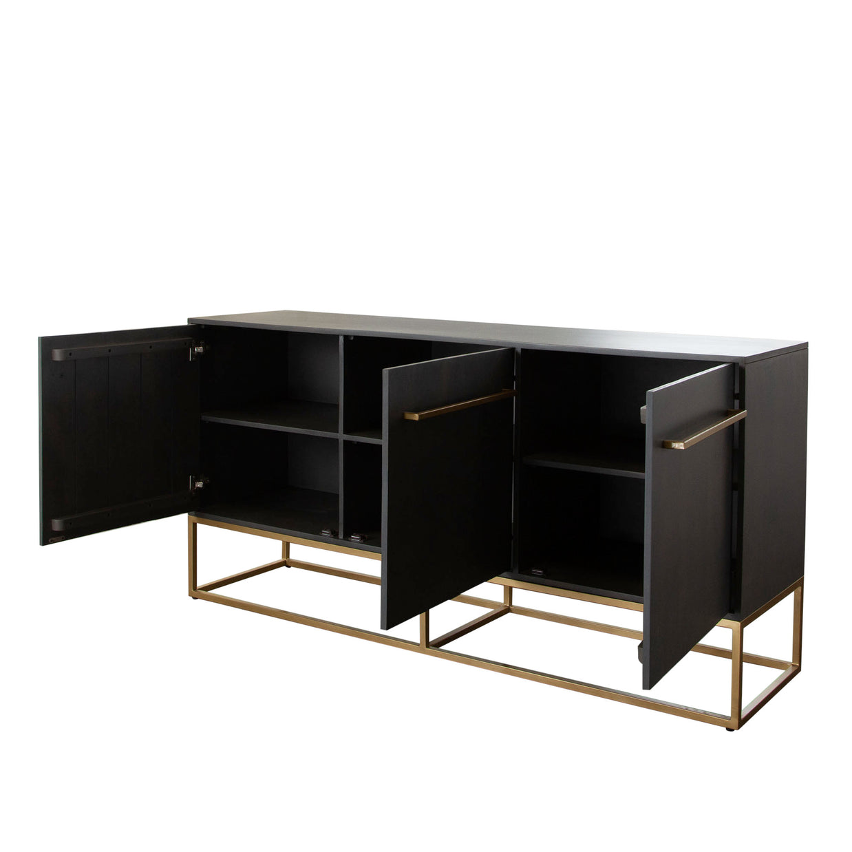 Modern Gray Sideboard with Gold Legs