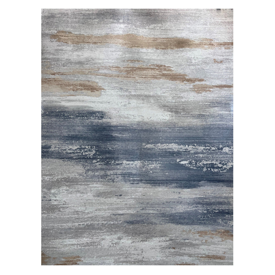 Vintage Abstract Blue & Neutral Area Rug