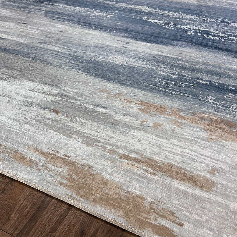 Vintage Abstract Blue & Neutral Area Rug