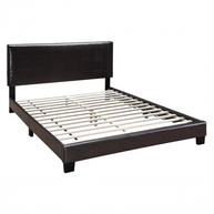 Queen Faux Leather Platform Bed