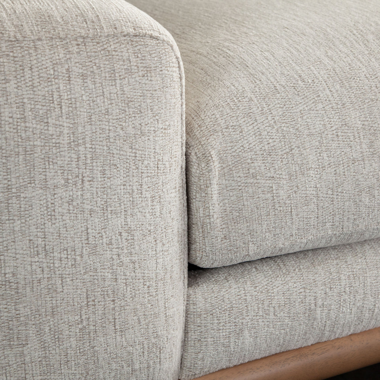 Mid-Century Modern Soft Neutral Fabric Sofa