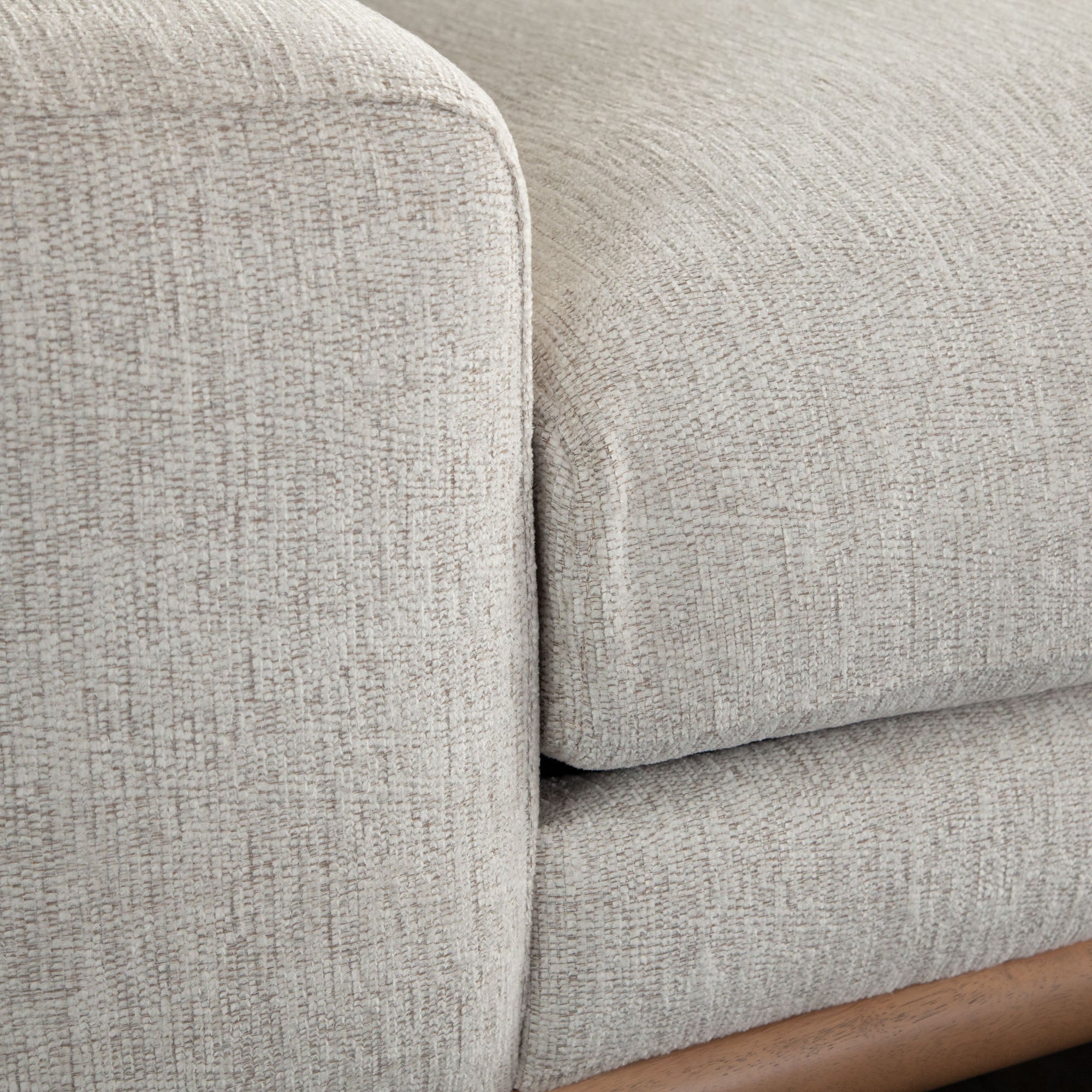 Mid-Century Modern Soft Neutral Fabric Sofa
