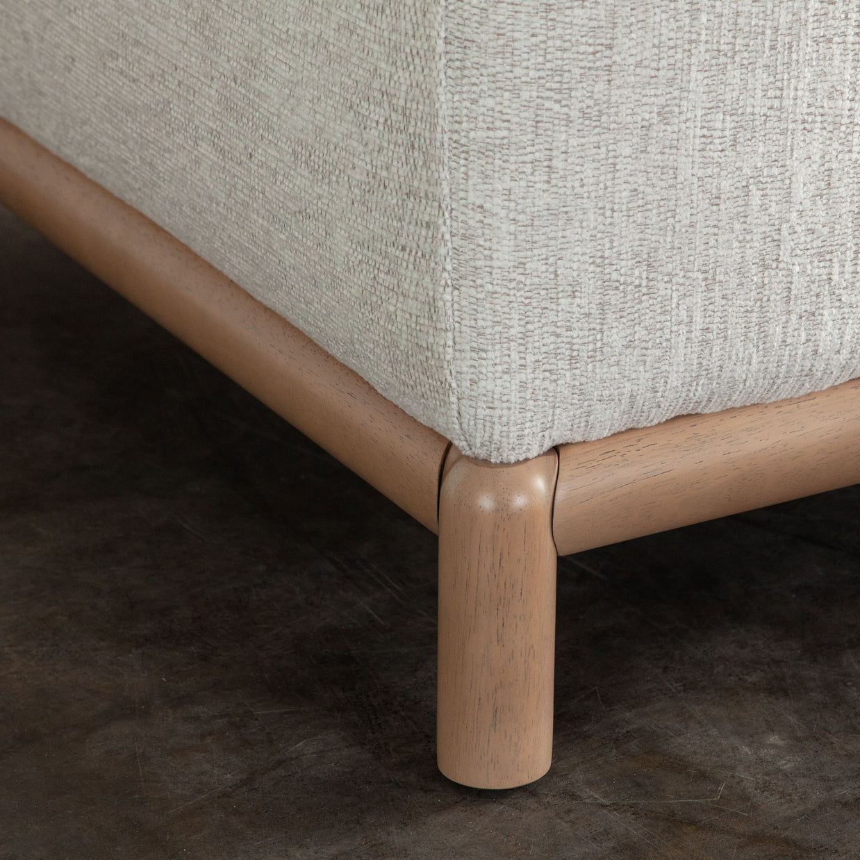 Mid-Century Modern Soft Neutral Fabric Sofa