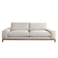 Mid-Century Modern Soft Neutral Fabric Sofa