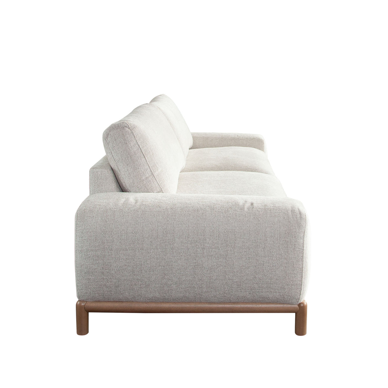 Mid-Century Modern Soft Neutral Fabric Sofa