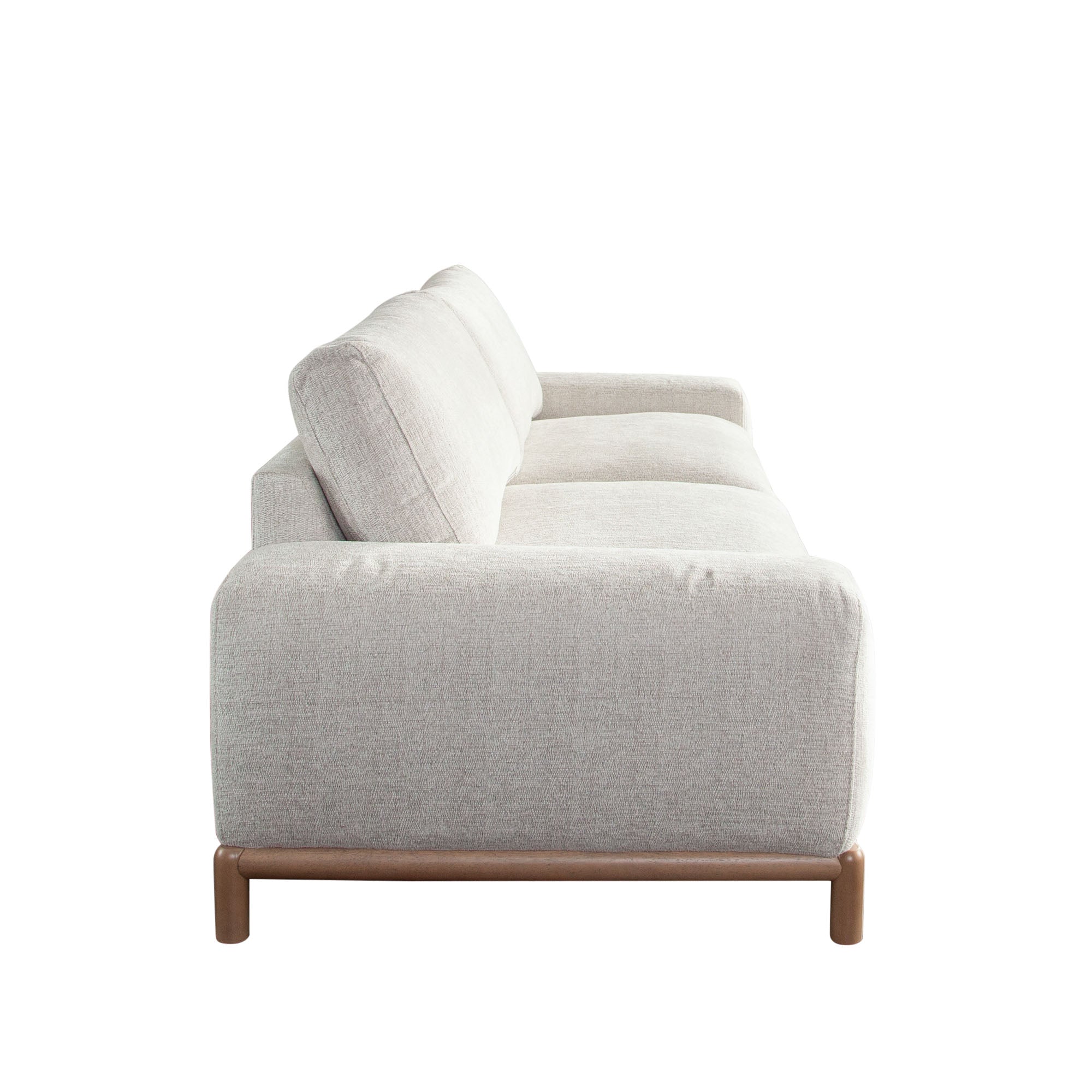 Mid-Century Modern Soft Neutral Fabric Sofa