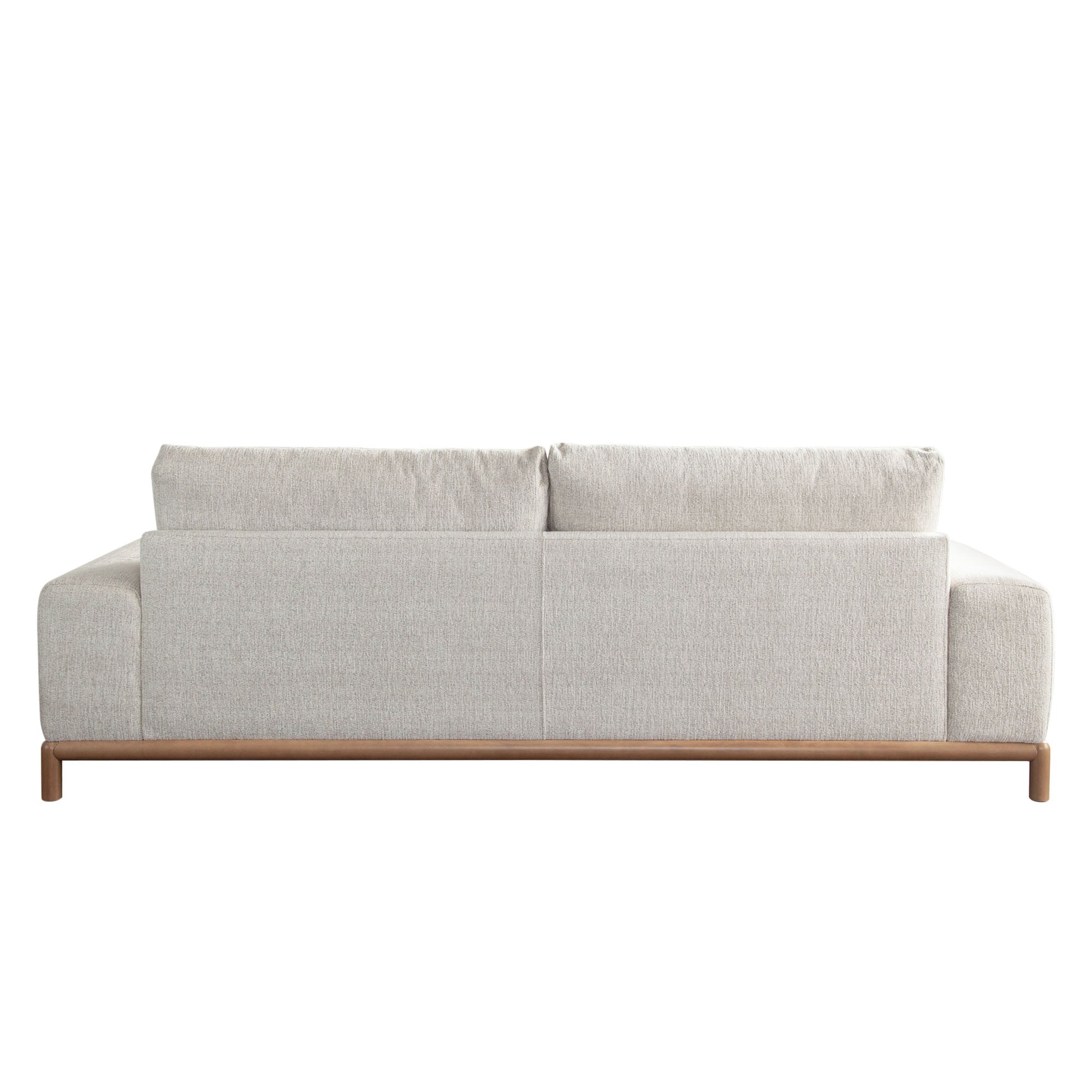 Mid-Century Modern Soft Neutral Fabric Sofa