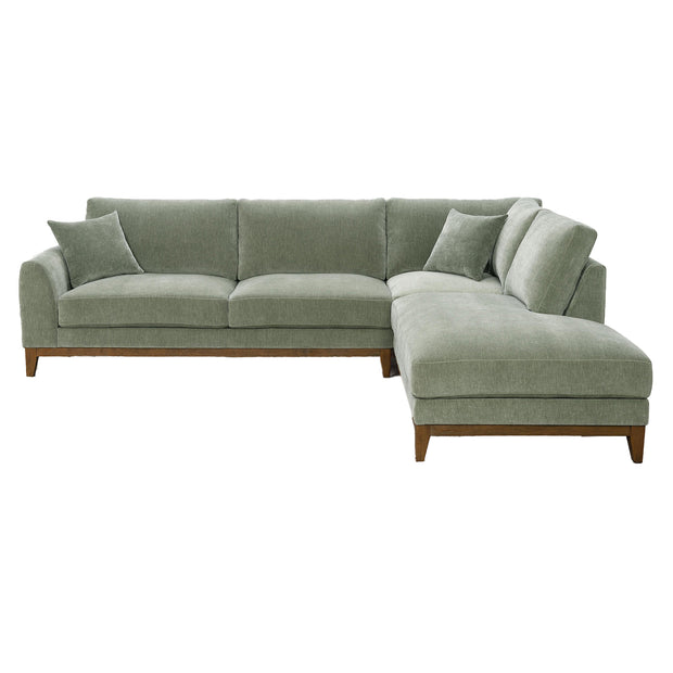 Mid-Century Modern Olive Green Chenille Sectional