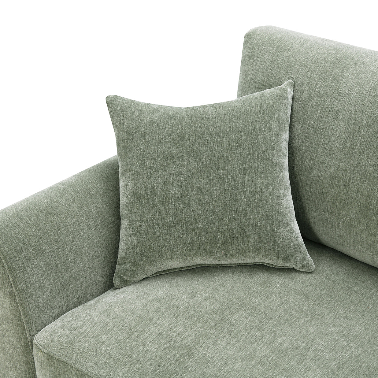 Mid-Century Modern Olive Green Chenille Sectional
