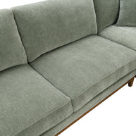 Mid-Century Modern Olive Green Chenille Sectional