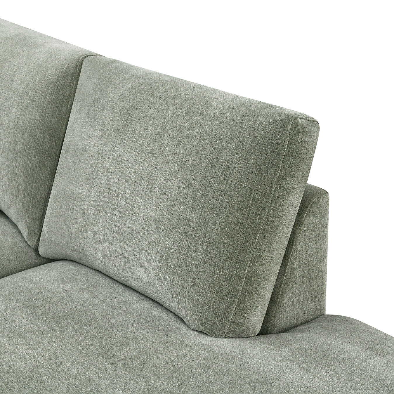 Mid-Century Modern Olive Green Chenille Sectional