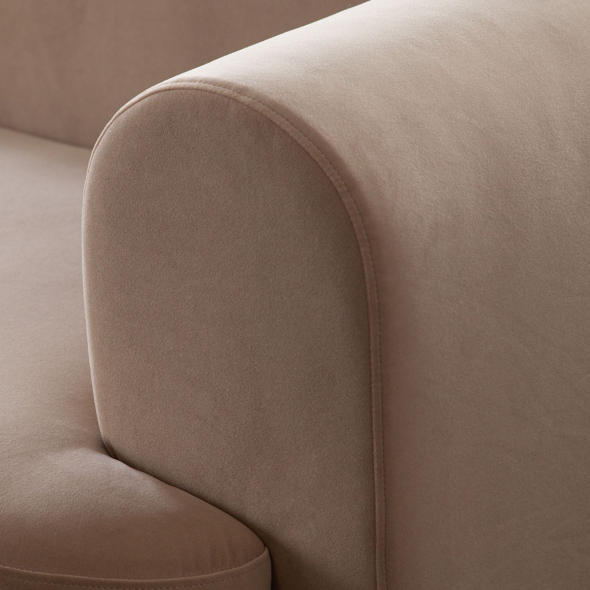 Modern Upholstered Curved Arm Sofa